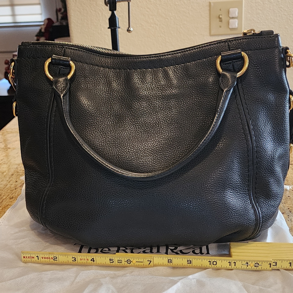 Prada Black Vitello Daino Leather Bag BR4420 Gold Brass Trim Excellent Condition - Picture 2 of 16